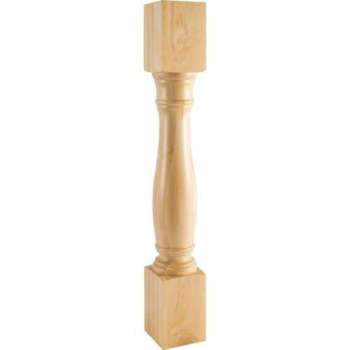 Turned Traditional Post-Unfinished (Rubberwood)