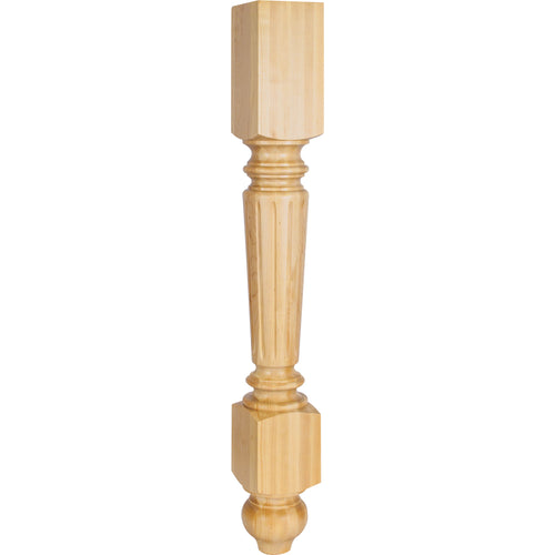 Fluted Traditional Post-Unfinished (Hard Maple)