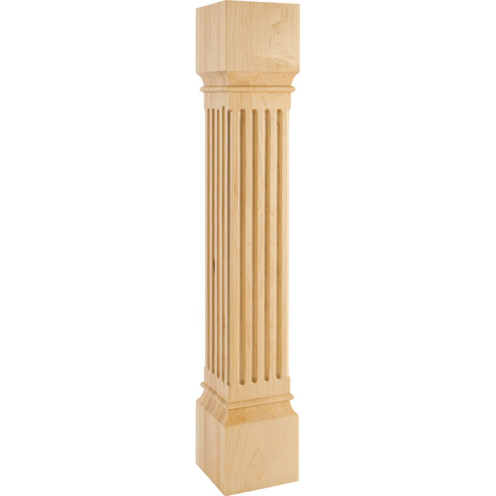 Fluted Traditional Post-Unfinished (Rubberwood)