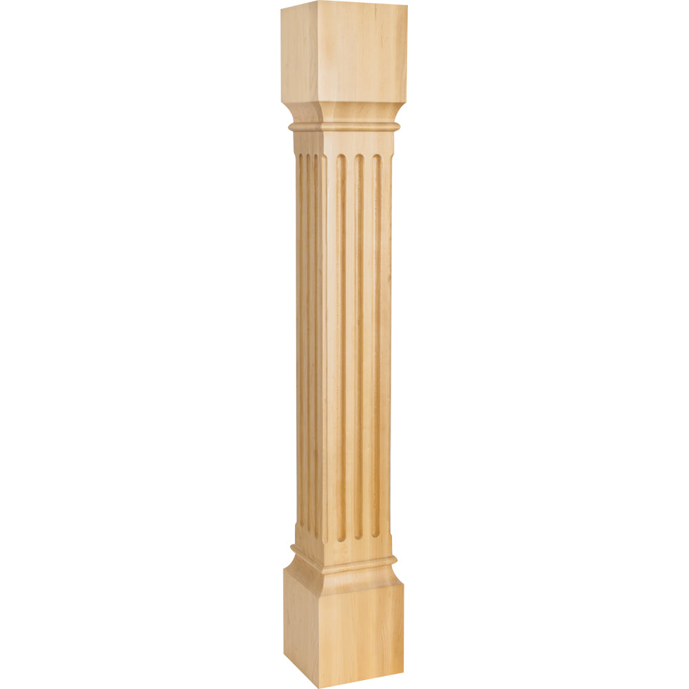 Fluted Traditional Post-Unfinished (Rubberwood)