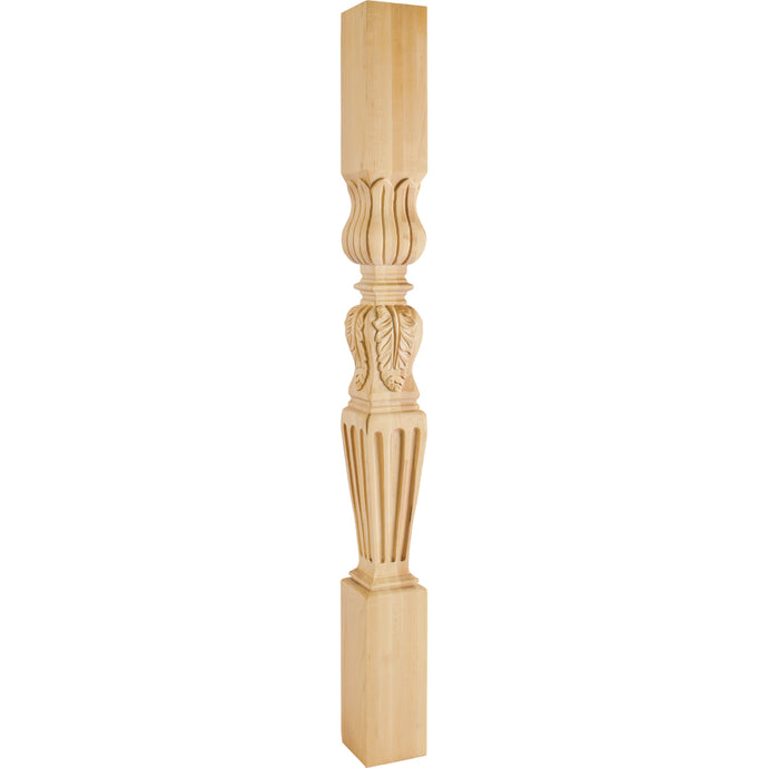 Acanthus /Fluted Traditional Post-Unfinished (Hard Maple)