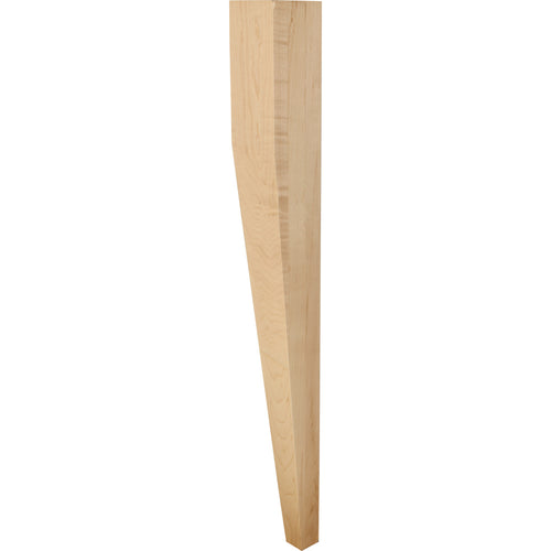 Tapered Transitional Post / Table Leg-Unfinished (Rubberwood)