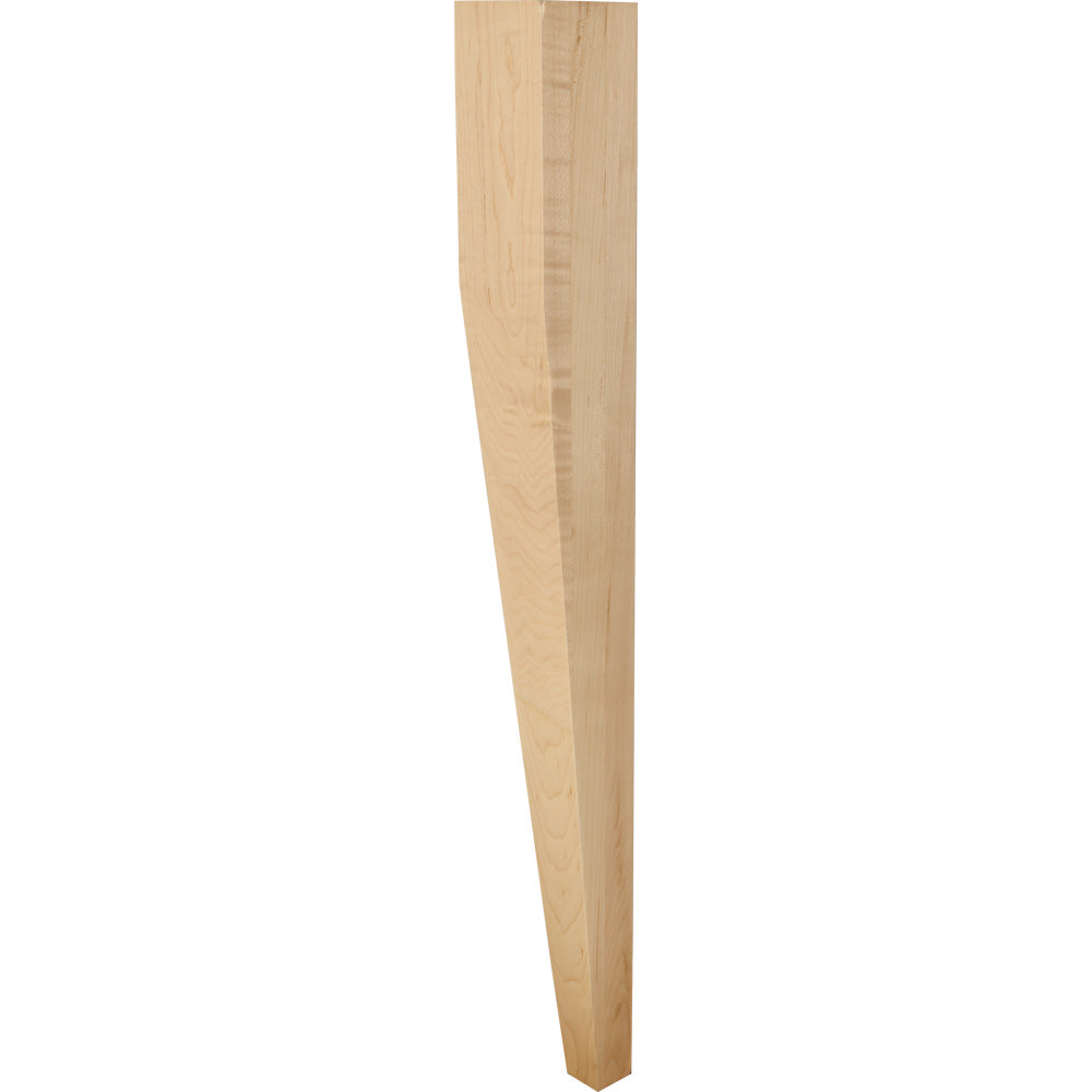 Tapered Transitional Post / Table Leg-Unfinished (Rubberwood)