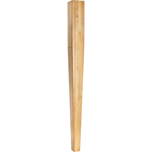 Four Sided Tapered Wood Post-Unfinished (Rubberwood)