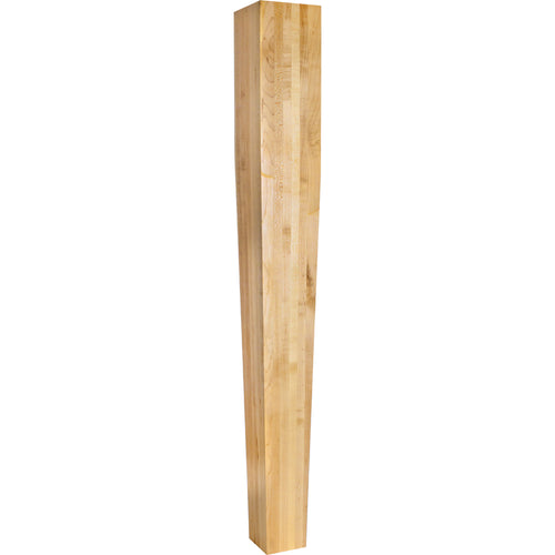 Four Sided Tapered Wood Post-Unfinished (Rubberwood)