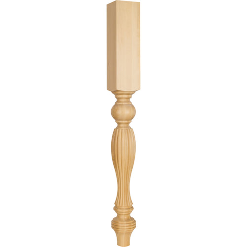 Fluted Traditional Post-Unfinished (Hard Maple)
