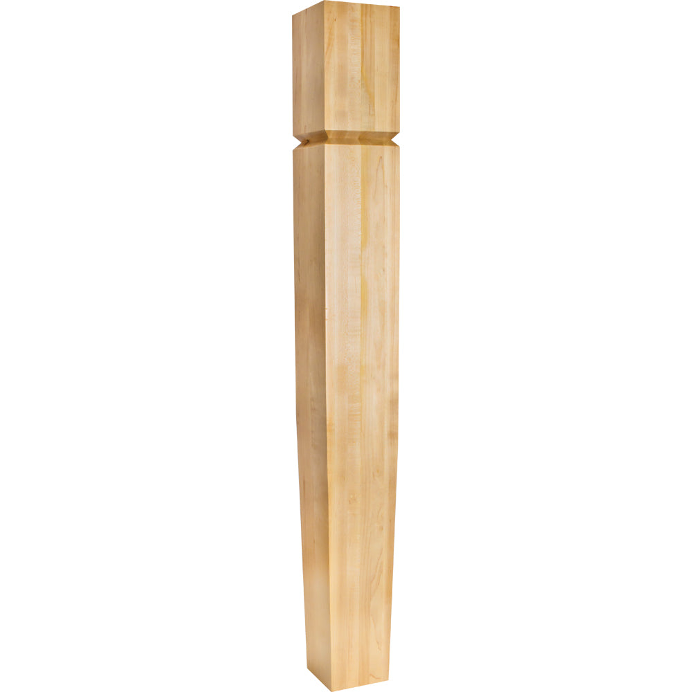 Island Post with Groove and Tapers to the Base-Unfinished (Hard Maple)