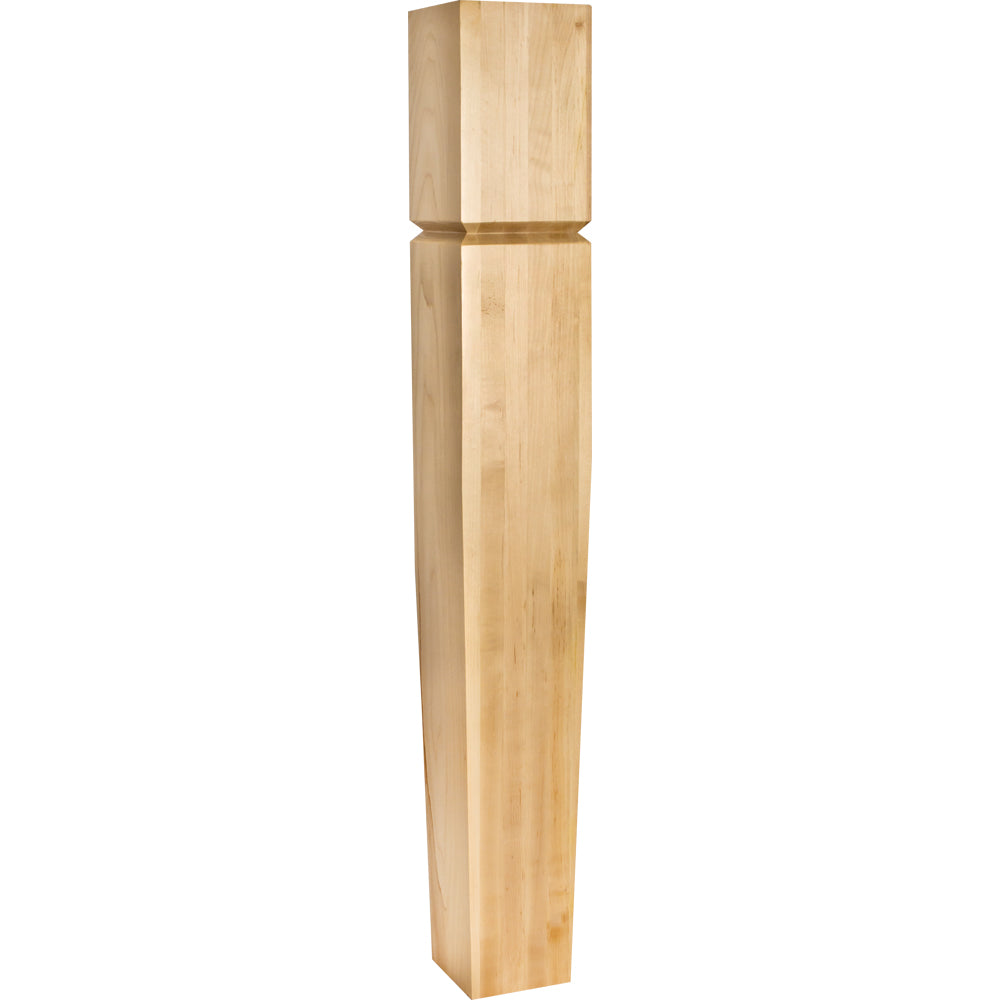 Island Post with Groove and Tapers to the Base-Unfinished (Hard Maple)