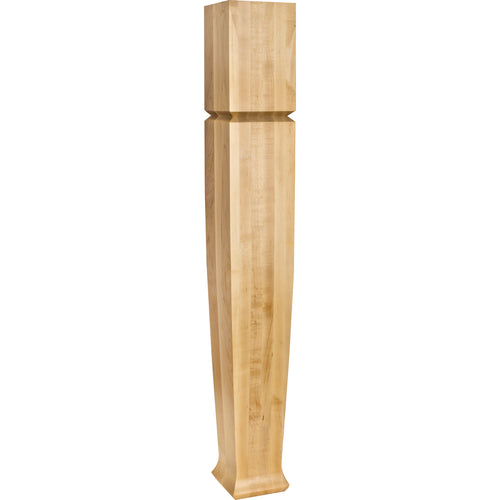 Square Post with in.Vin. Groove Tapers to Base with Flared Foot-Unfinished (Alder)