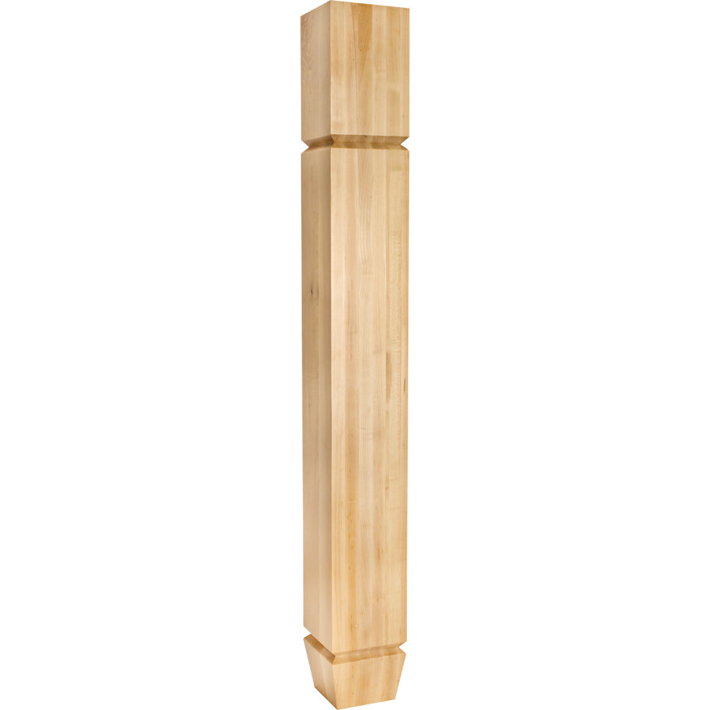 Island Post with Two in.Vin. Grooves and Tapered Foot-Unfinished (Hard Maple)