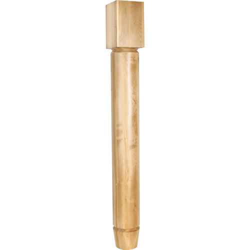 Island Post with Two in.Vin. Grooves and Tapered Foot-Unfinished (Hard Maple)
