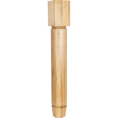 Island Post with Two in.Vin. Grooves and Tapered Foot-Unfinished (Hard Maple)