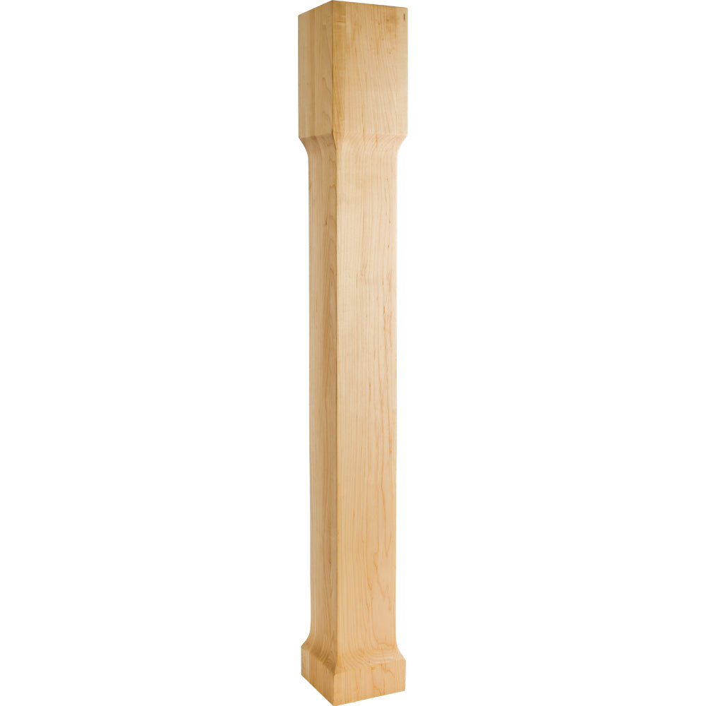 Modern Post with Cove Cut Out-Unfinished (Rubberwood)