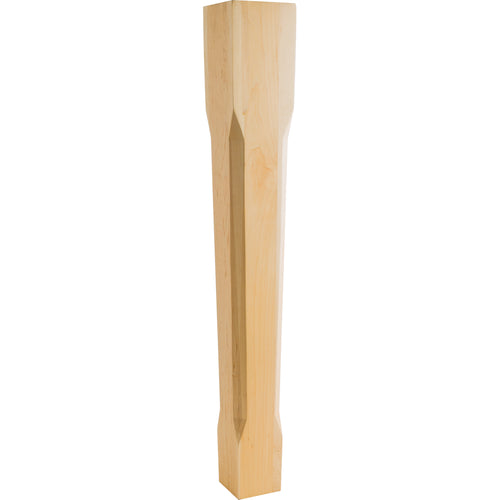 Modern Tapered Post with Chamfer Edges-Unfinished (Cherry)