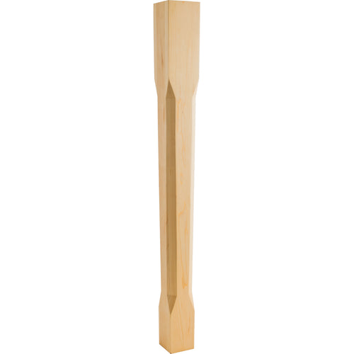 Modern Tapered Post with Chamfer Edges -Unfinished (Cherry)