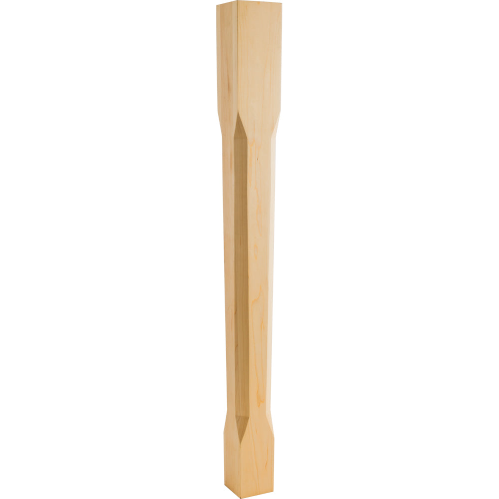 Modern Tapered Post with Chamfer Edges -Unfinished (Cherry)