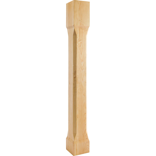 Modern Post with Recess and Chamfer Edges     -Unfinished (Hard Maple)