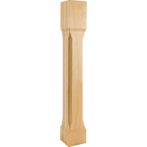 Modern Post with Recess and Chamfer Edges-Unfinished (Cherry)