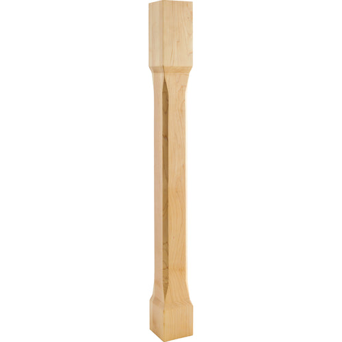 Modern Post with Recess and Chamfer Edges-Unfinished (Hard Maple)