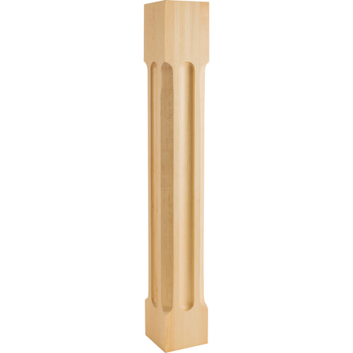 Modern Post with Scooped Edges and Center-Unfinished (Cherry)