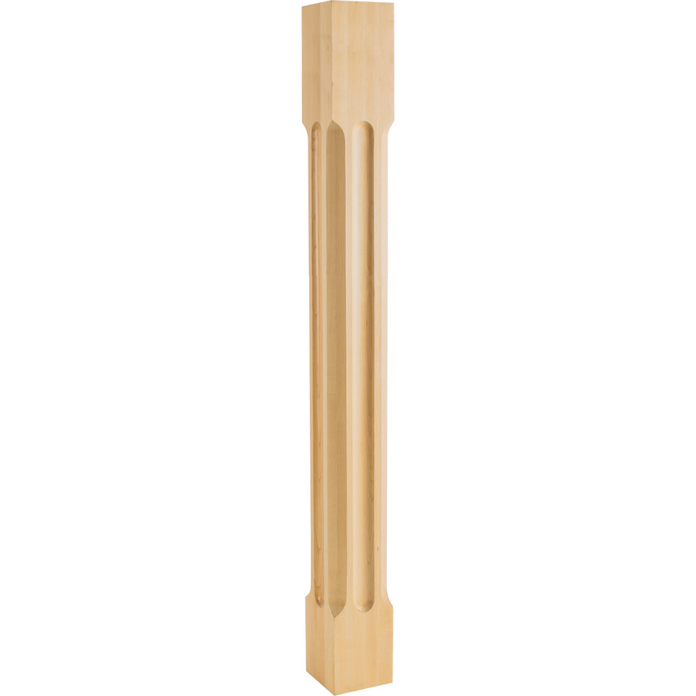 Modern Post with Scooped Edges and Center-Unfinished (Cherry)