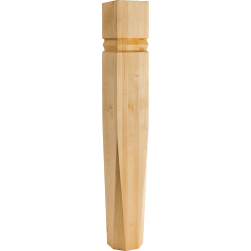 Modern Post with Double in.Vin. Grooves and Beveled Corners-Unfinished (Cherry)