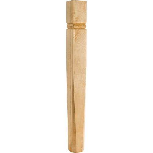 Modern Post with Double in.Vin. Grooves -Unfinished (Hard Maple)