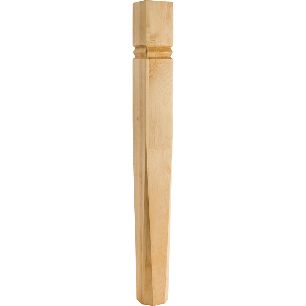 Modern Post with Double in.Vin. Grooves -Unfinished (Hard Maple)