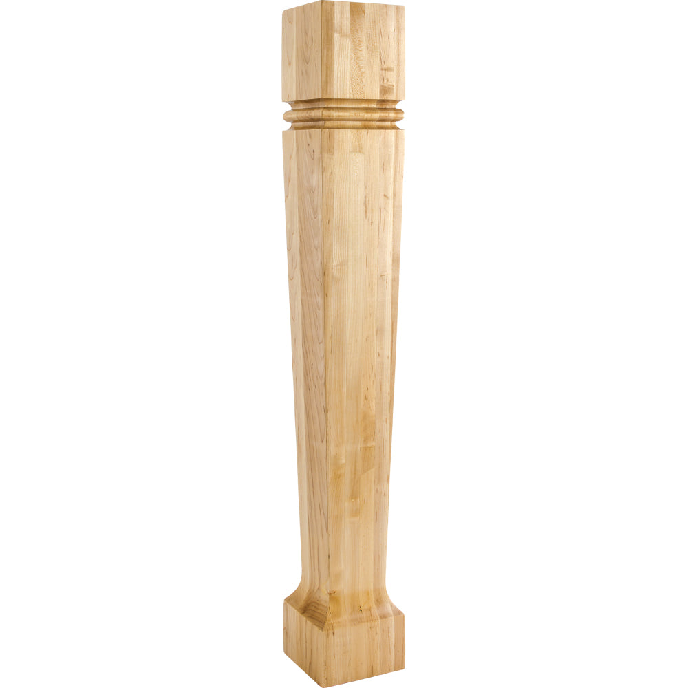 Modern Post with Bullnose Groove and taper to foot-Unfinished (Cherry)