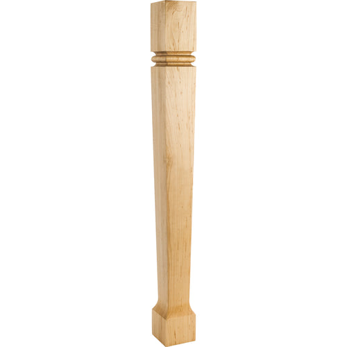 Modern Post with Bullnose Groove and taper to foot-Unfinished (Cherry)