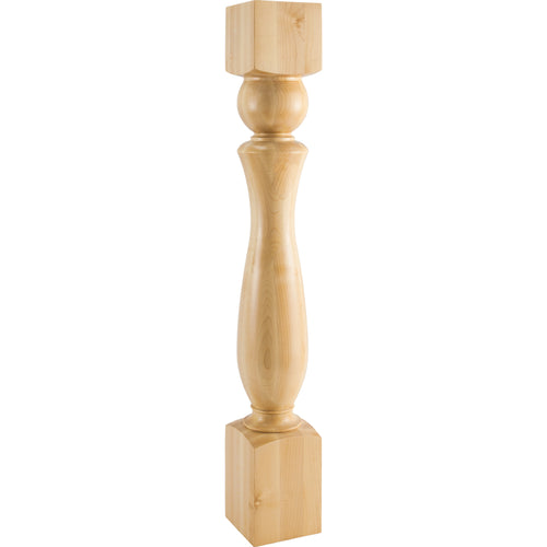 Turned Traditional Post-Unfinished (Rubberwood)