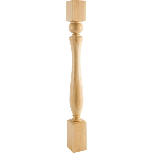 Turned Traditional Post-Unfinished (Rubberwood)