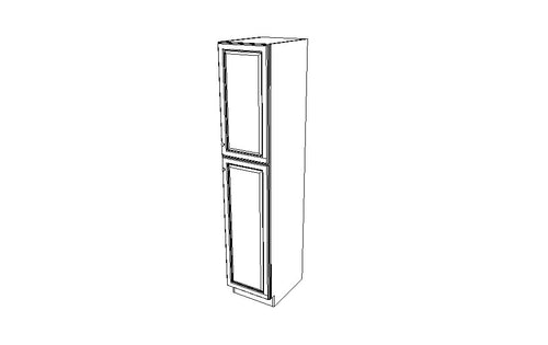 WP1596 Tall Pantry Single Door Cabinets Ice White Shaker (AW)