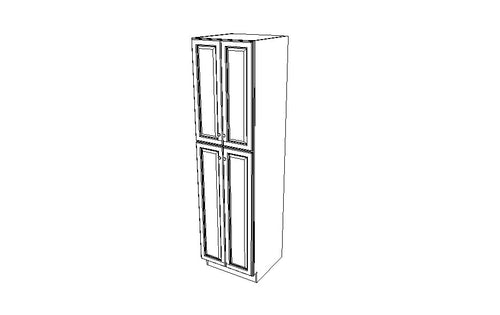 WP2484B Tall Pantry Double Door Cabinets Gray Shaker (AG)