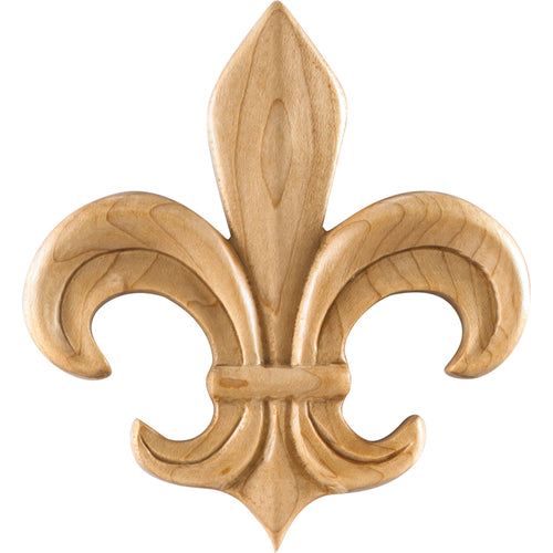 Fleur-De-Lis Traditional Pressed Applique-Unfinished (Rubberwood)