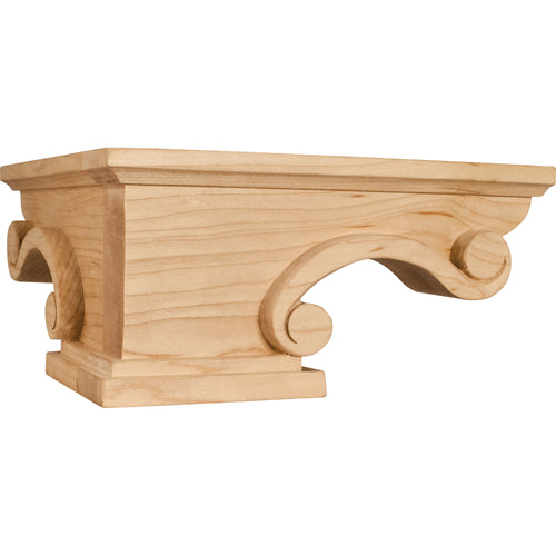 Scrolled Corner Pedestal Foot -Unfinished (Cherry)