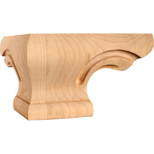Rounded Corner Pedestal Foot -Unfinished (Rubberwood)