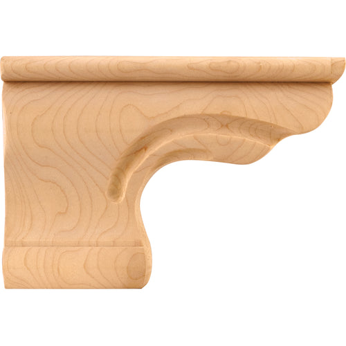 Rounded Corner Pedestal Foot with Bead-Unfinished (Rubberwood)