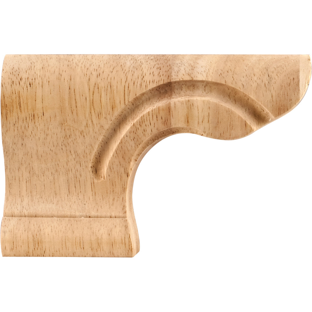 Rounded Corner Pedestal Foot-Unfinished (Rubberwood)