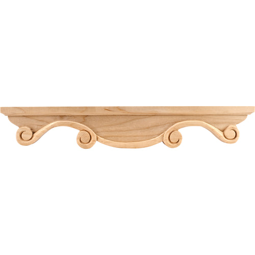 Rounded Pedestal Foot Middle -- Scrolled-Unfinished (Oak)