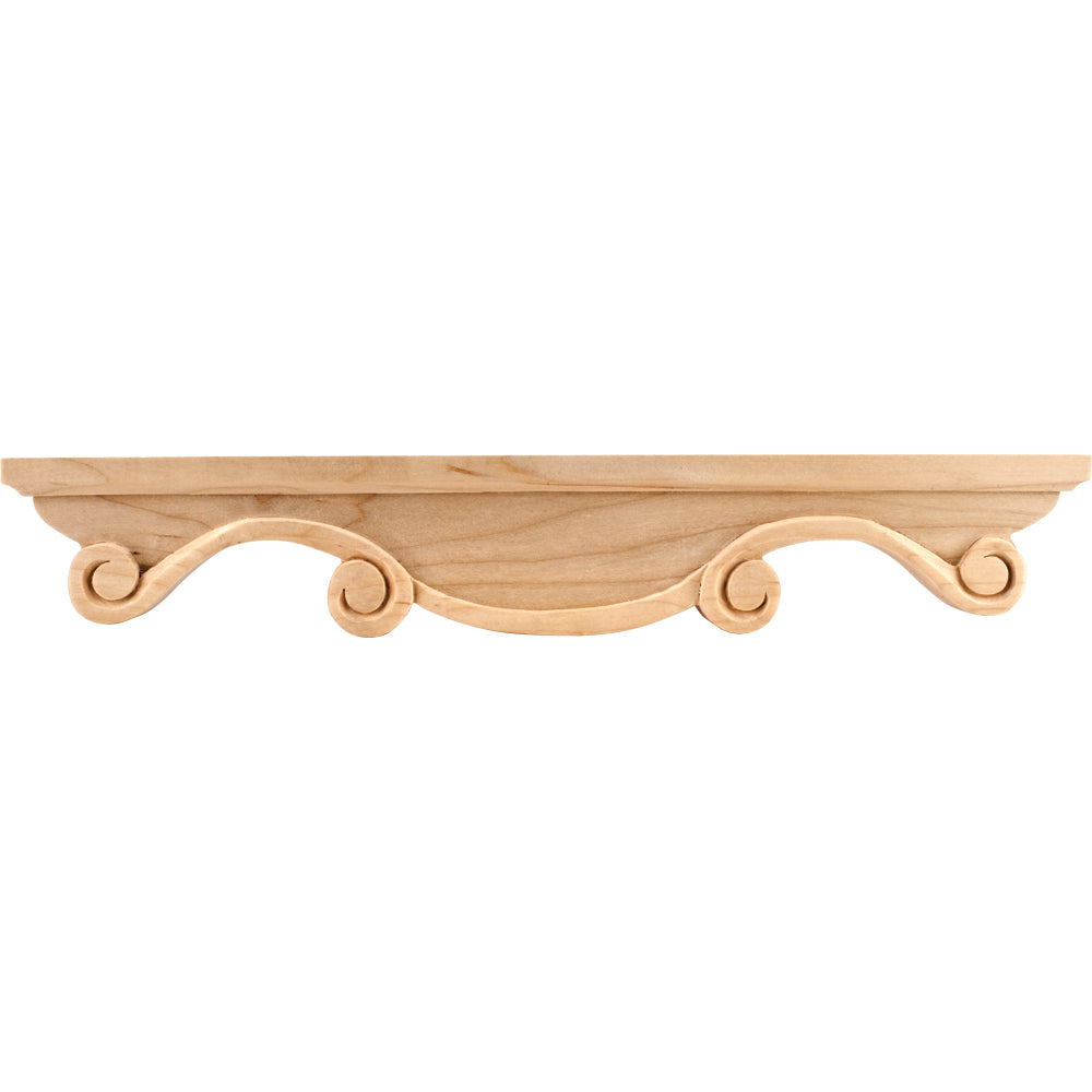 Rounded Pedestal Foot Middle -- Scrolled-Unfinished (Oak)