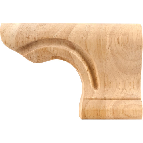 Rounded Corner Pedestal Foot-Unfinished (Hard Maple)