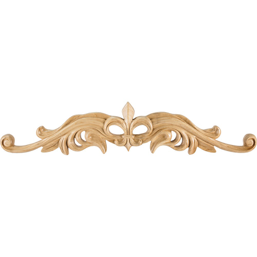 Fleur-De-Lis Traditional Pressed Onlay-Unfinished (Rubberwood)