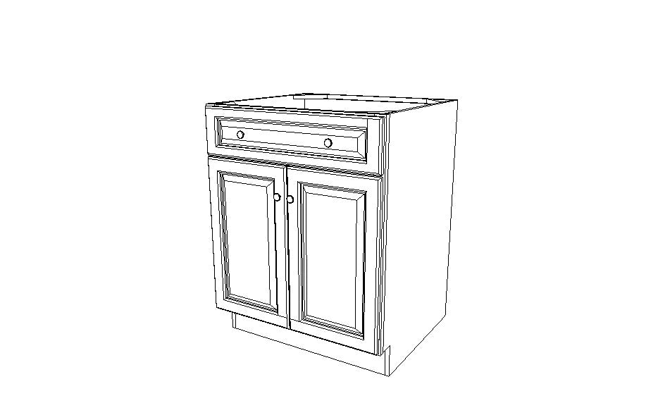 B27B Base Double Door Cabinet K-Cinnamon Glaze (KM)