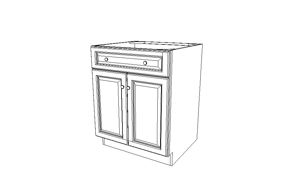 B27B Base Double Door Cabinet Downtown Dark (TD)