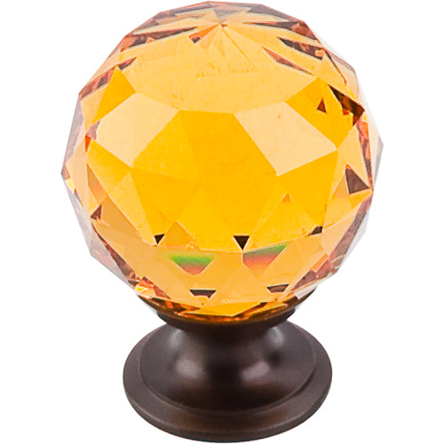 Amber Crystal Knob 1 3/8in. w/ Oil Rubbed Bronze Base