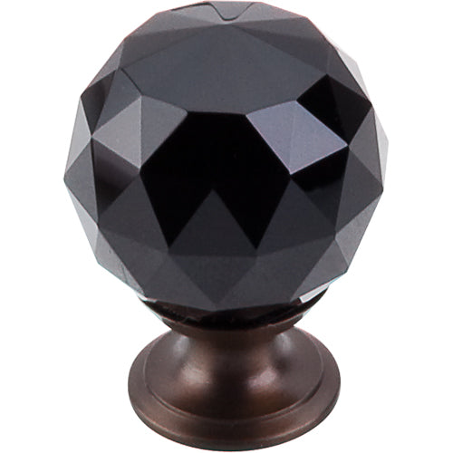 Black Crystal Knob 1 3/8in. w/ Oil Rubbed Bronze Base