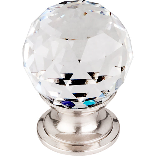 Clear Crystal Knob 1 1/8in. w/ Brushed Satin Nickel Base