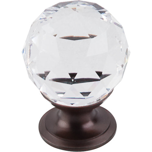 Clear Crystal Knob 1 1/8in. w/ Oil Rubbed Bronze Base