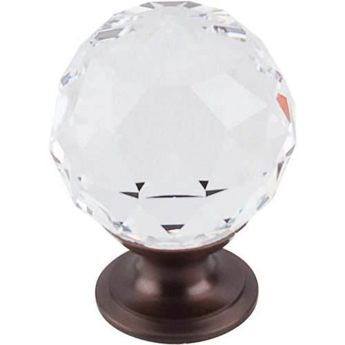 Clear Crystal Knob 1 3/8in. w/ Oil Rubbed Bronze Base